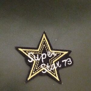Super Star 73 Embroidered Star Patch - Black & Gold